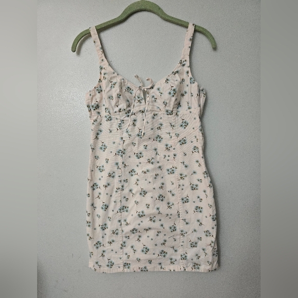 Victoria's Secret Dresses & Skirts - Victoria’s Secret Floral Stretchy Denim Corset Cami Cream Dress Midi Medium